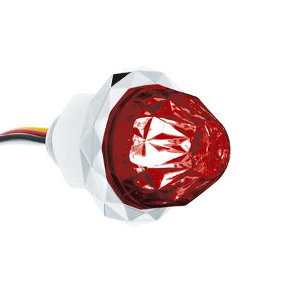 Double Fury Blue Auxiliary to Red Clearance and Marker 4 LED 1 1/8" Crystal Watermelon Light