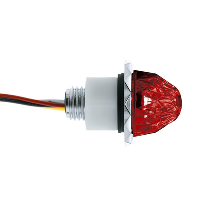 Double Fury Red Auxiliary to Amber Clearance and Marker 4 LED 1 1/8" Crystal Watermelon Light