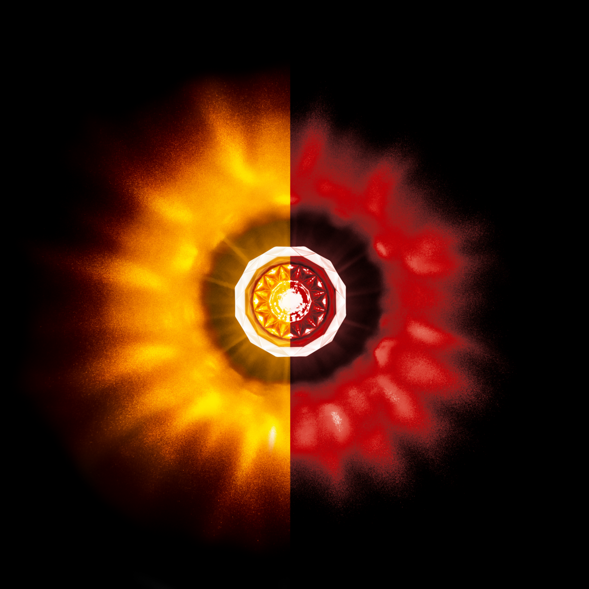 Double Fury Red Auxiliary to Amber Clearance and Marker 4 LED 1 1/8" Crystal Watermelon Light