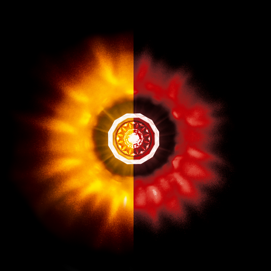 Double Fury Red Auxiliary to Amber Clearance and Marker 4 LED 1 1/8" Crystal Watermelon Light