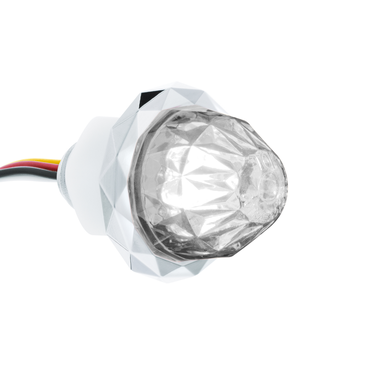 Double Fury White Auxiliary to Amber Clearance and Marker 4 LED 1 1/8" Crystal Watermelon Light