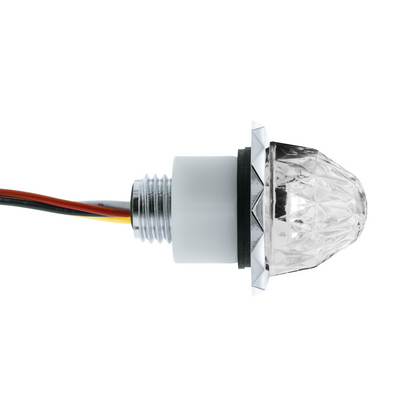 Double Fury White Auxiliary to Amber Clearance and Marker 4 LED 1 1/8" Crystal Watermelon Light