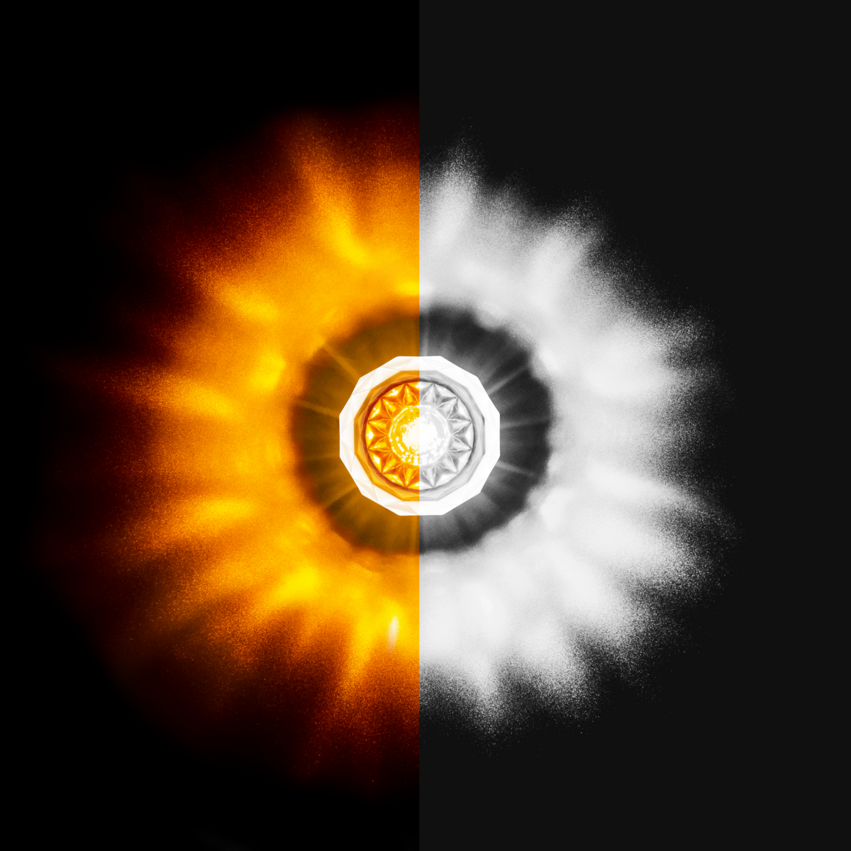 Double Fury White Auxiliary to Amber Clearance and Marker 4 LED 1 1/8" Crystal Watermelon Light