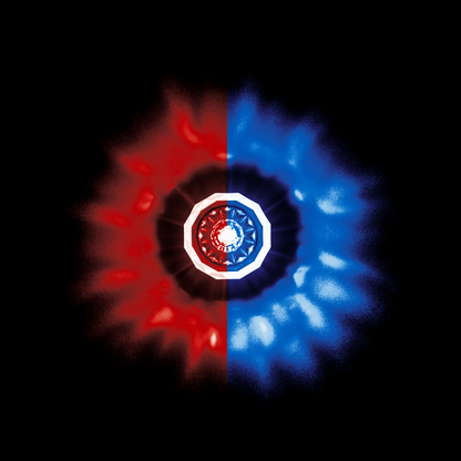 Double Fury Blue Auxiliary to Red Clearance and Marker 4 LED 1 1/8" Crystal Watermelon Light