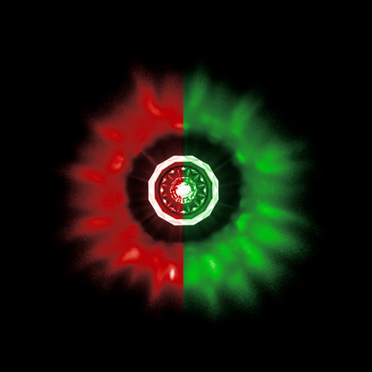 Double Fury Green Auxiliary to Red Clearance and Marker 4 LED 1 1/8" Crystal Watermelon Light