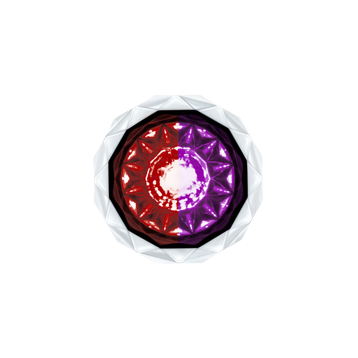 Double Fury Purple Auxiliary to Red Clearance and Marker 4 LED 1 1/8" Crystal Watermelon Light
