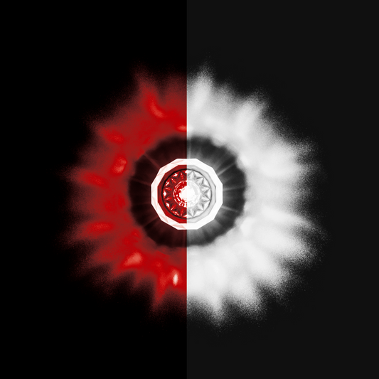 Double Fury White Auxiliary to Red Clearance and Marker 4 LED 1 1/8" Crystal Watermelon Light