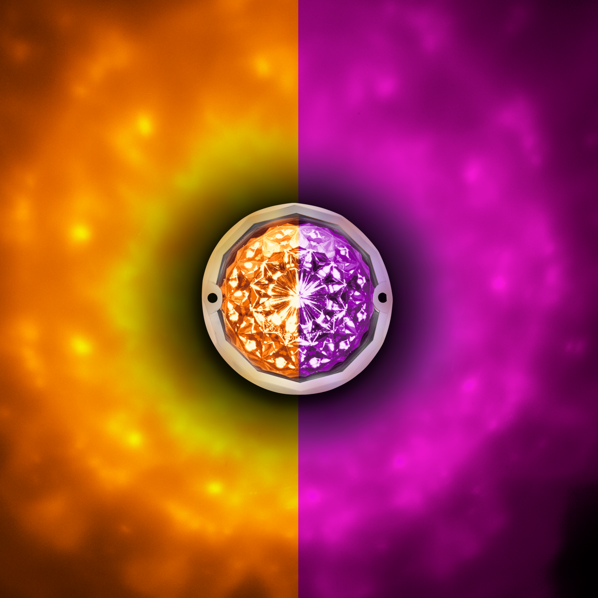 United Pacific Double Fury Purple Auxiliary to Amber Primary Function 19 LED Crystal Watermelon Light
