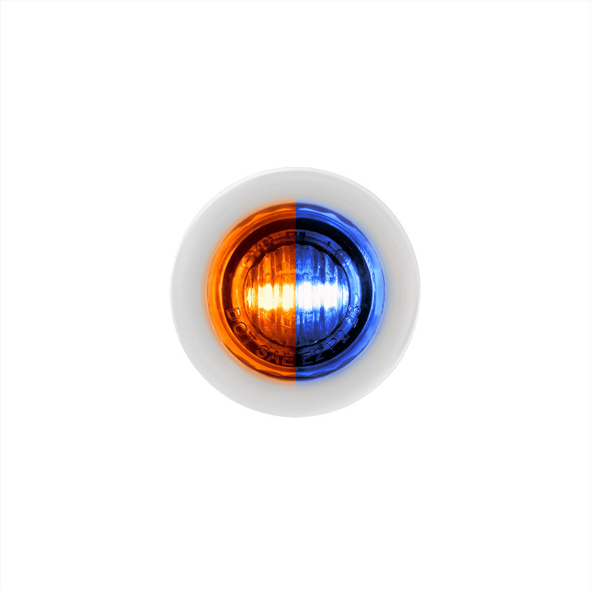 Double Fury Blue Auxiliary to Amber Dual Function 2 LED 3/4" Light