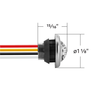 Double Fury Blue Auxiliary to Amber Dual Function 2 LED 3/4" Light