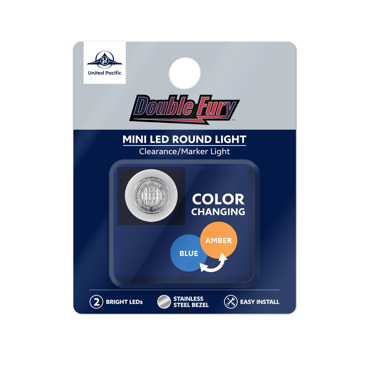 Double Fury Blue Auxiliary to Amber Dual Function 2 LED 3/4" Light
