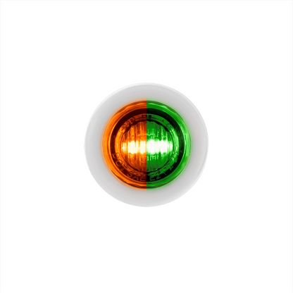 Double Fury Green Auxiliary to Amber Dual Function 2 LED 3/4" Light