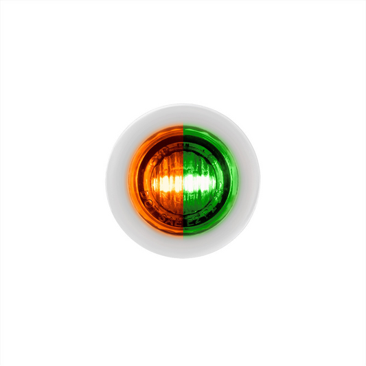 Double Fury Green Auxiliary to Amber Dual Function 2 LED 3/4" Light