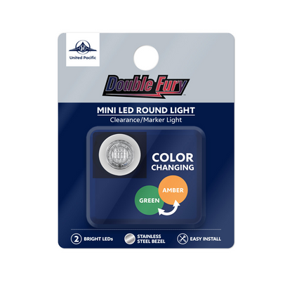 Double Fury Green Auxiliary to Amber Dual Function 2 LED 3/4" Light