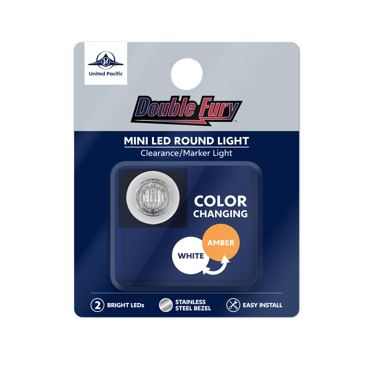 Double Fury White Auxiliary to Amber Dual Function 2 LED 3/4" Light