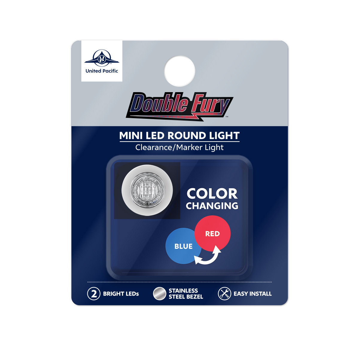 Double Fury Blue Auxiliary to Red Dual Function 2 LED 3/4" Light