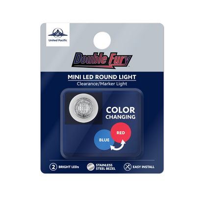 Double Fury Blue Auxiliary to Red Dual Function 2 LED 3/4" Light
