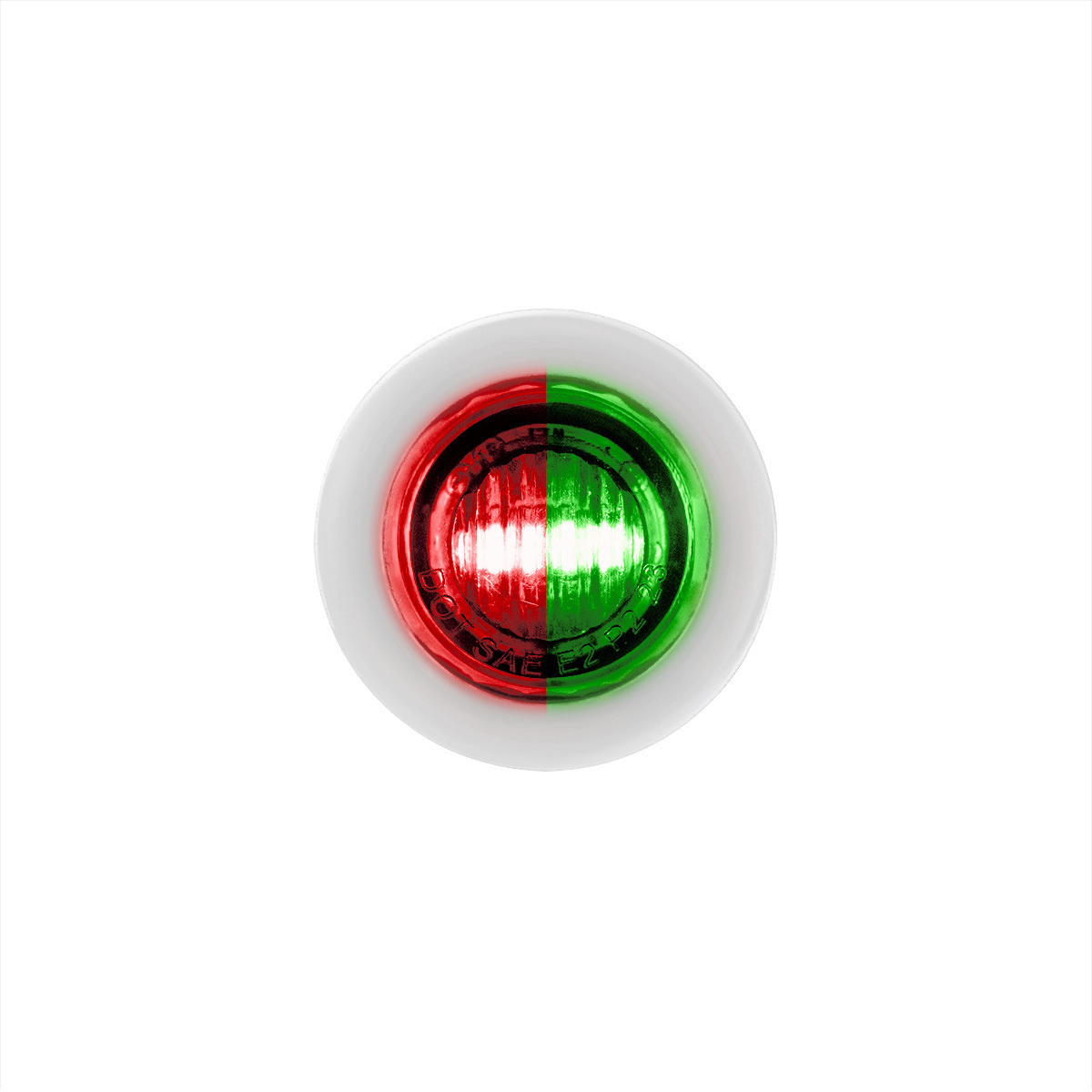 Double Fury Green Auxiliary to Red Dual Function 2 LED 3/4" Light