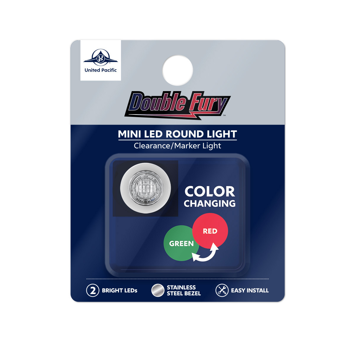 Double Fury Green Auxiliary to Red Dual Function 2 LED 3/4" Light