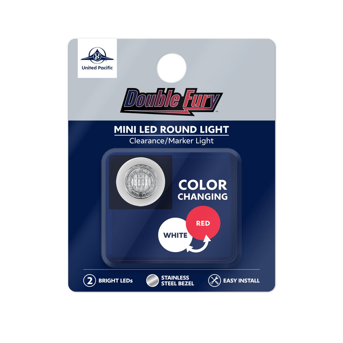 Double Fury White Auxiliary to Red Dual Function 2 LED 3/4" Light