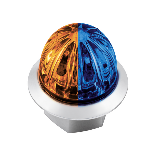 Double Fury Blue Auxiliary to Amber Primary Dual Function 4 LED 1 1/8" Watermelon Light