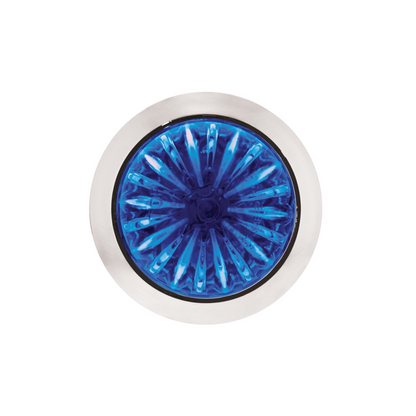 Double Fury Blue Auxiliary to Amber Primary Dual Function 4 LED 1 1/8" Watermelon Light