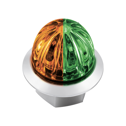 Double Fury Green Auxiliary to Amber Primary Dual Function 4 LED 1 1/8" Watermelon Light