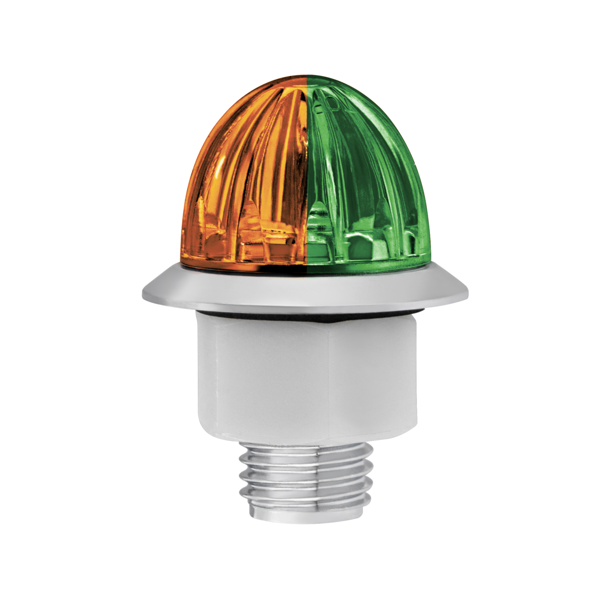 Double Fury Green Auxiliary to Amber Primary Dual Function 4 LED 1 1/8" Watermelon Light