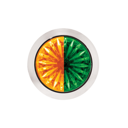Double Fury Green Auxiliary to Amber Primary Dual Function 4 LED 1 1/8" Watermelon Light