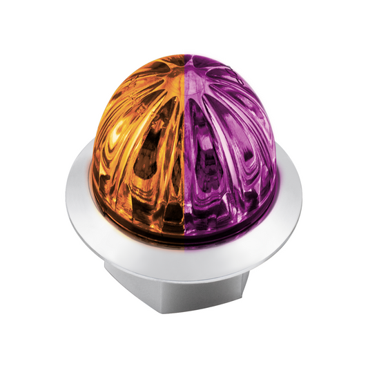 Double Fury Purple  Auxiliary to Amber Primary Dual Function 4 LED 1 1/8" Watermelon Light