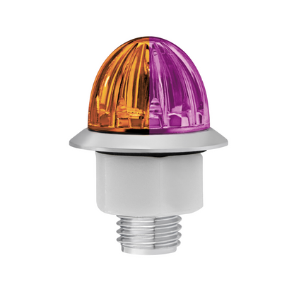 Double Fury Purple  Auxiliary to Amber Primary Dual Function 4 LED 1 1/8" Watermelon Light