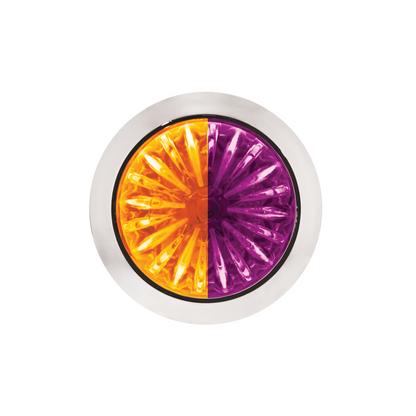 Double Fury Purple  Auxiliary to Amber Primary Dual Function 4 LED 1 1/8" Watermelon Light