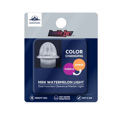 Double Fury Purple  Auxiliary to Amber Primary Dual Function 4 LED 1 1/8" Watermelon Light