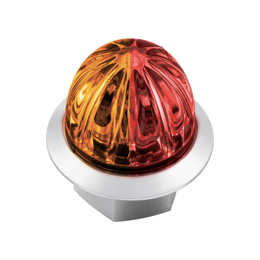 Double Fury Red Auxiliary to Amber Primary Dual Function 4 LED 1 1/8" Watermelon Light