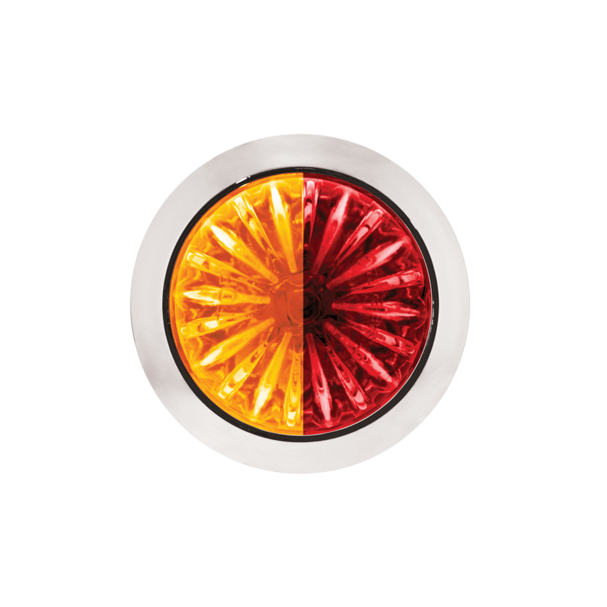 Double Fury Red Auxiliary to Amber Primary Dual Function 4 LED 1 1/8" Watermelon Light