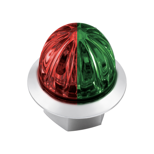 Double Fury Green Auxiliary to Red Primary Dual Function 4 LED 1 1/8" Watermelon Light