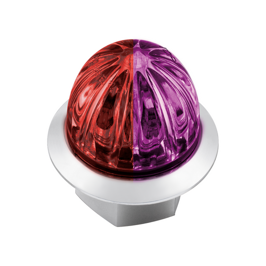 Double Fury Purple Auxiliary to Red Primary Dual Function 4 LED 1 1/8" Watermelon Light