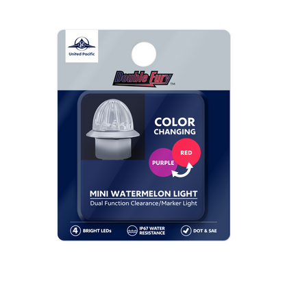 Double Fury Purple Auxiliary to Red Primary Dual Function 4 LED 1 1/8" Watermelon Light