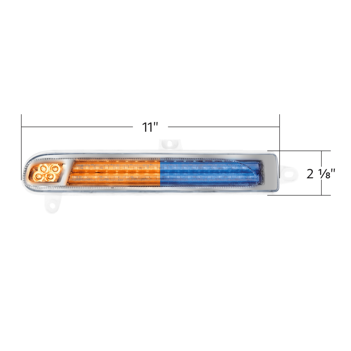 Peterbilt 389 Double Fury Blue Auxiliary to Amber Primary 78 LED Rear Headlight Turn Signal Light