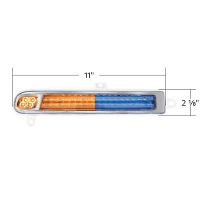 Peterbilt 389 Double Fury Blue Auxiliary to Amber Primary 78 LED Rear Headlight Turn Signal Light