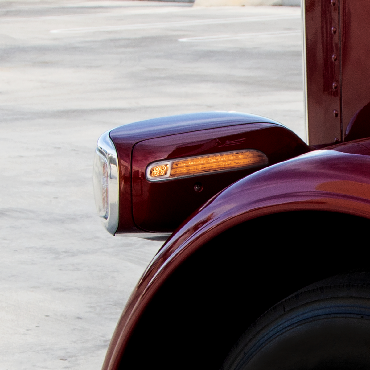 Peterbilt 389 Double Fury Green Auxiliary to Amber Primary 78 LED Rear Headlight Turn Signal Light