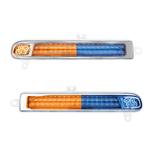 Peterbilt 389 Double Fury Blue Auxiliary to Amber Primary 78 LED Rear Headlight Turn Signal Light