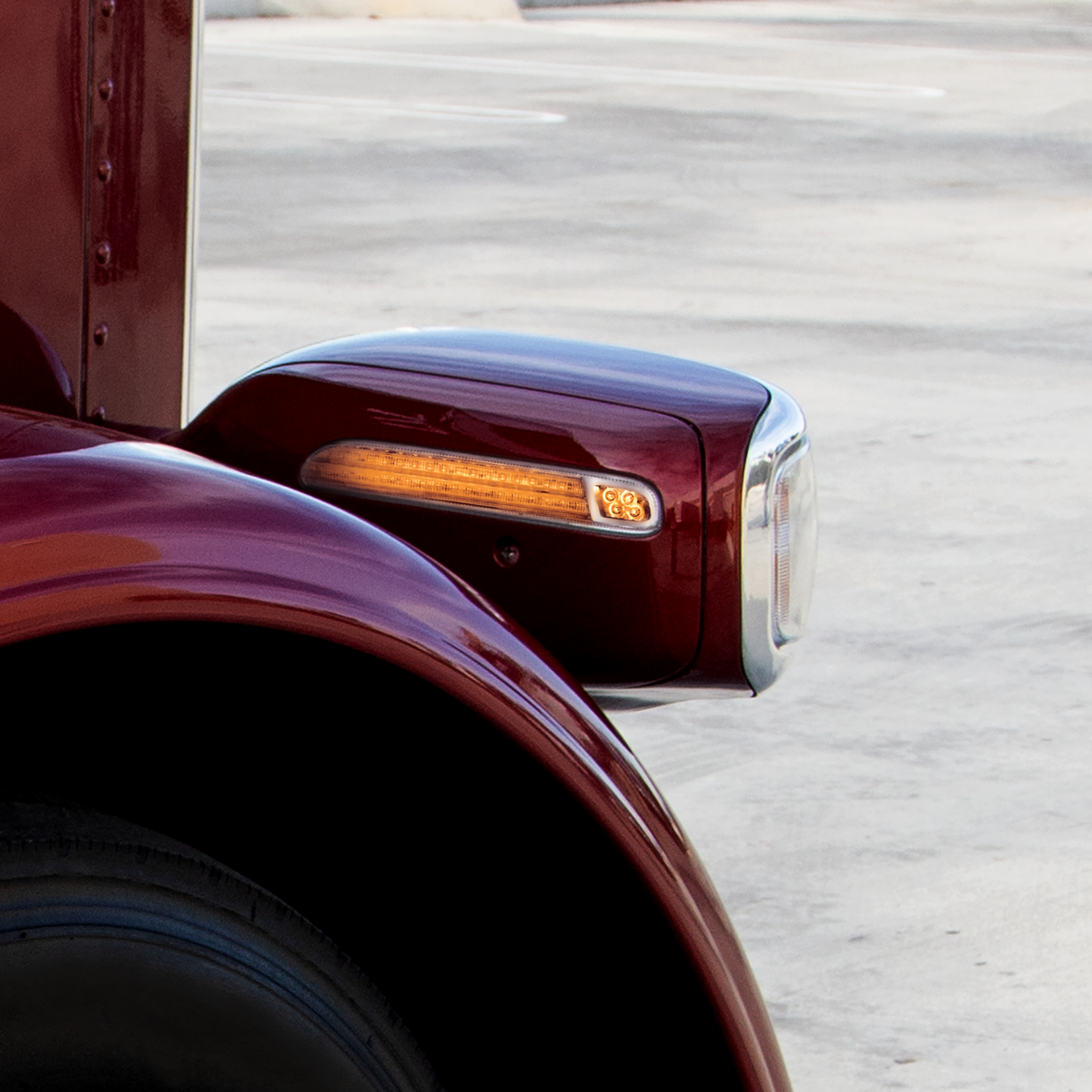 Peterbilt 389 Double Fury Green Auxiliary to Amber Primary 78 LED Rear Headlight Turn Signal Light