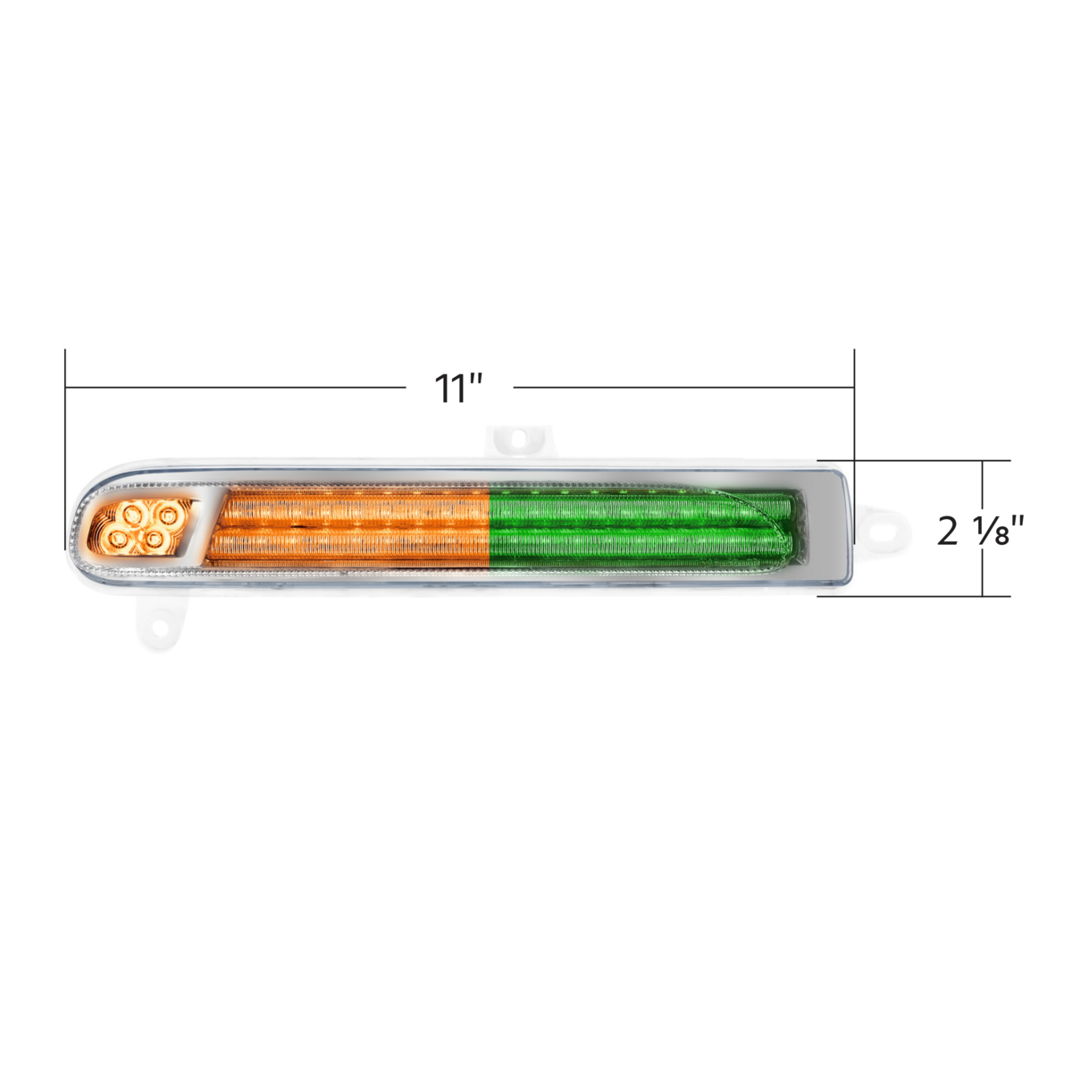 Peterbilt 389 Double Fury Green Auxiliary to Amber Primary 78 LED Rear Headlight Turn Signal Light