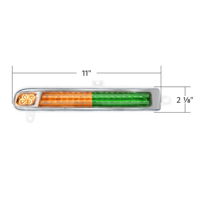 Peterbilt 389 Double Fury Green Auxiliary to Amber Primary 78 LED Rear Headlight Turn Signal Light
