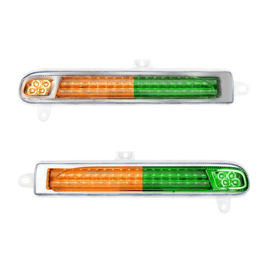 Peterbilt 389 Double Fury Green Auxiliary to Amber Primary 78 LED Rear Headlight Turn Signal Light