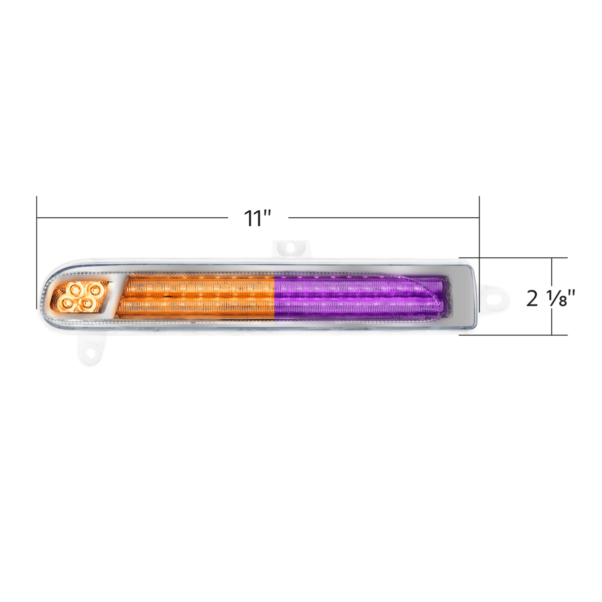 Peterbilt 389 Double Fury Purple Auxiliary to Amber Primary 78 LED Rear Headlight Turn Signal Light