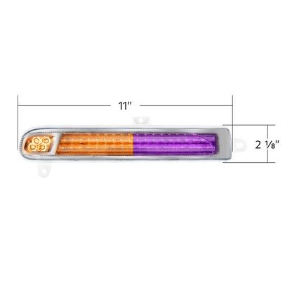 Peterbilt 389 Double Fury Purple Auxiliary to Amber Primary 78 LED Rear Headlight Turn Signal Light