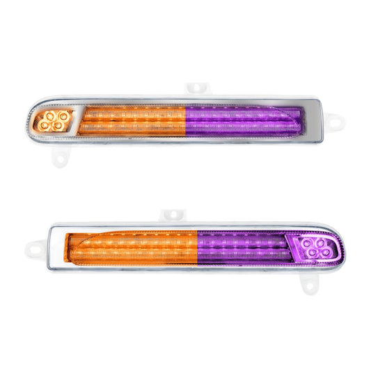 Peterbilt 389 Double Fury Purple Auxiliary to Amber Primary 78 LED Rear Headlight Turn Signal Light