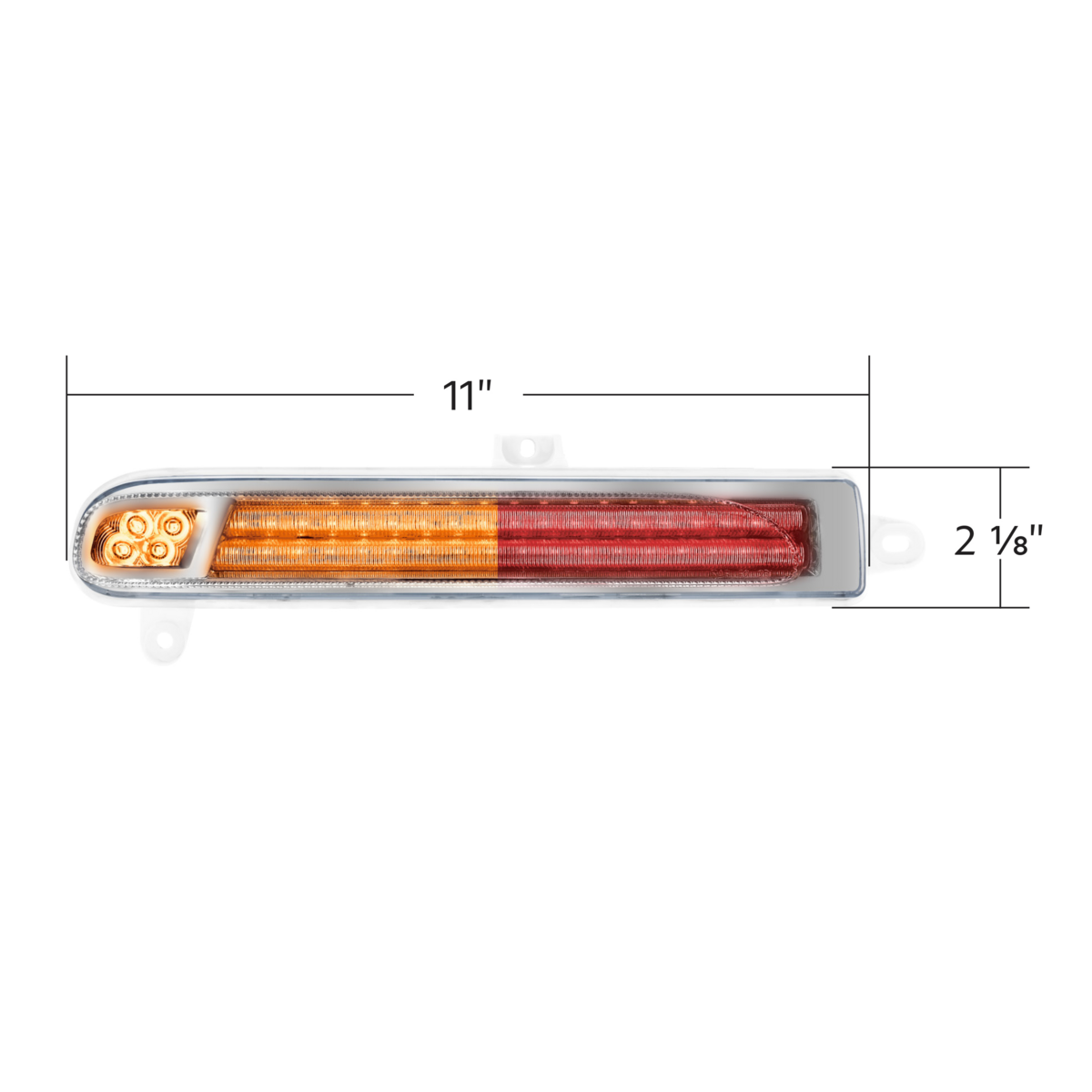 Peterbilt 389 Double Fury Red Auxiliary to Amber Primary 78 LED Rear Headlight Turn Signal Light